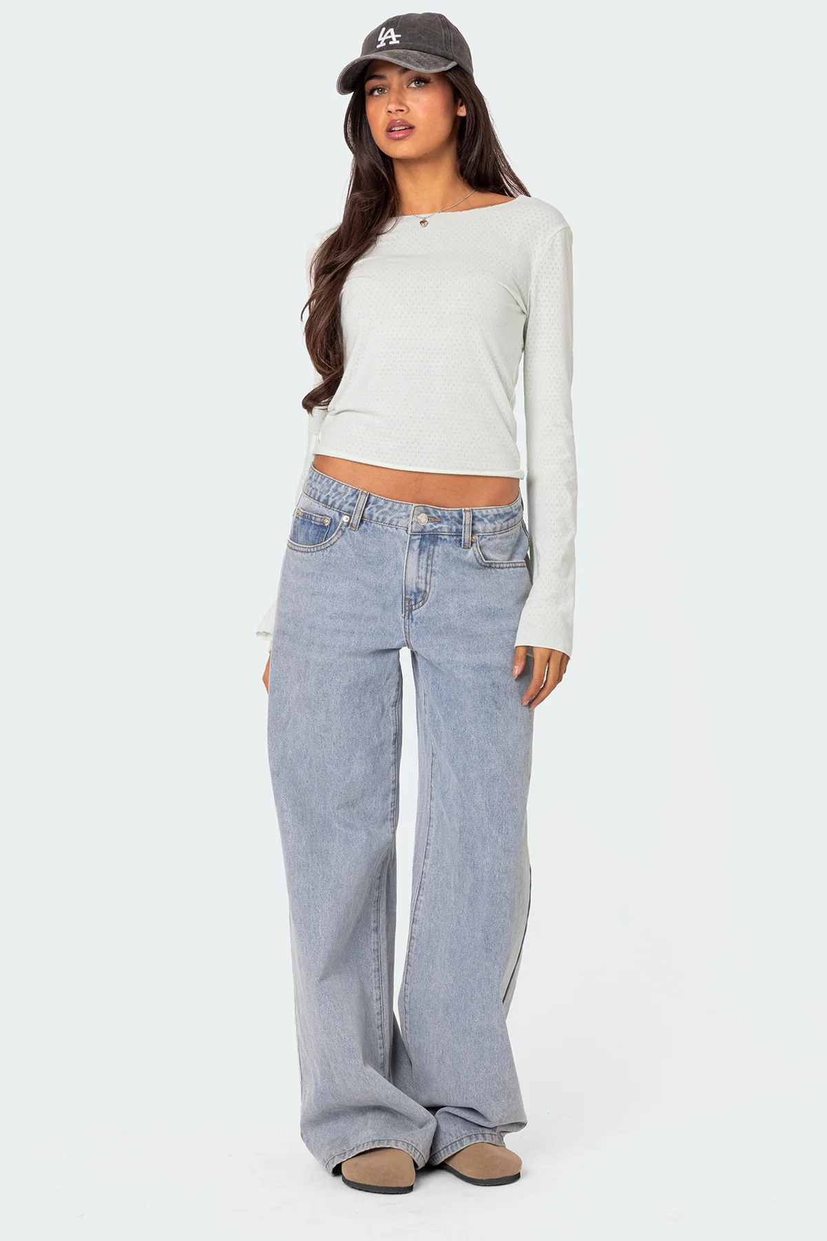 Maddison Pointelle Long Sleeve T Shirt - Image 5