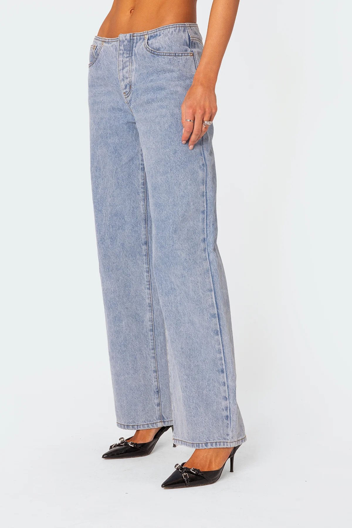 No Waistband Low Rise Baggy Jeans - Image 3