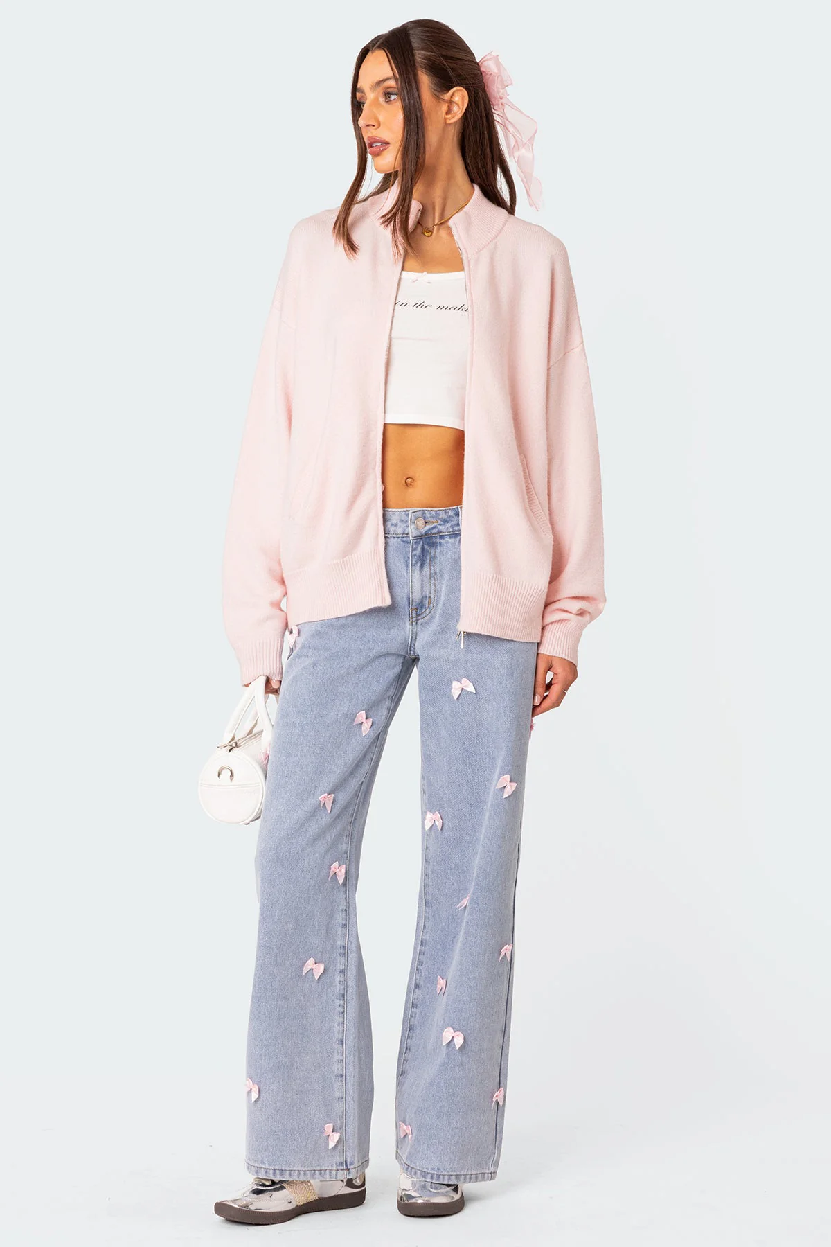 Montie Oversized Double Zip Cardigan - Image 2