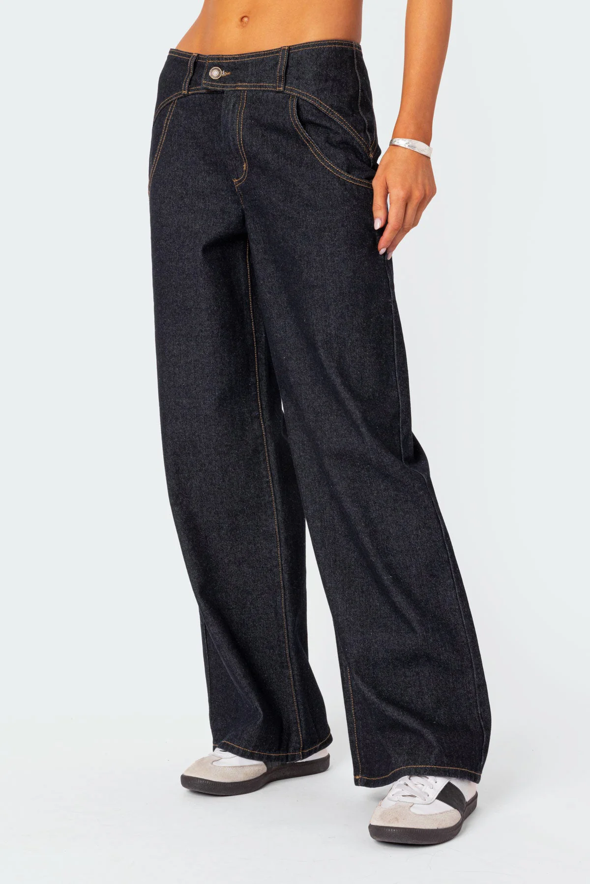 Western Low Rise Wide Leg Jeans - Image 2
