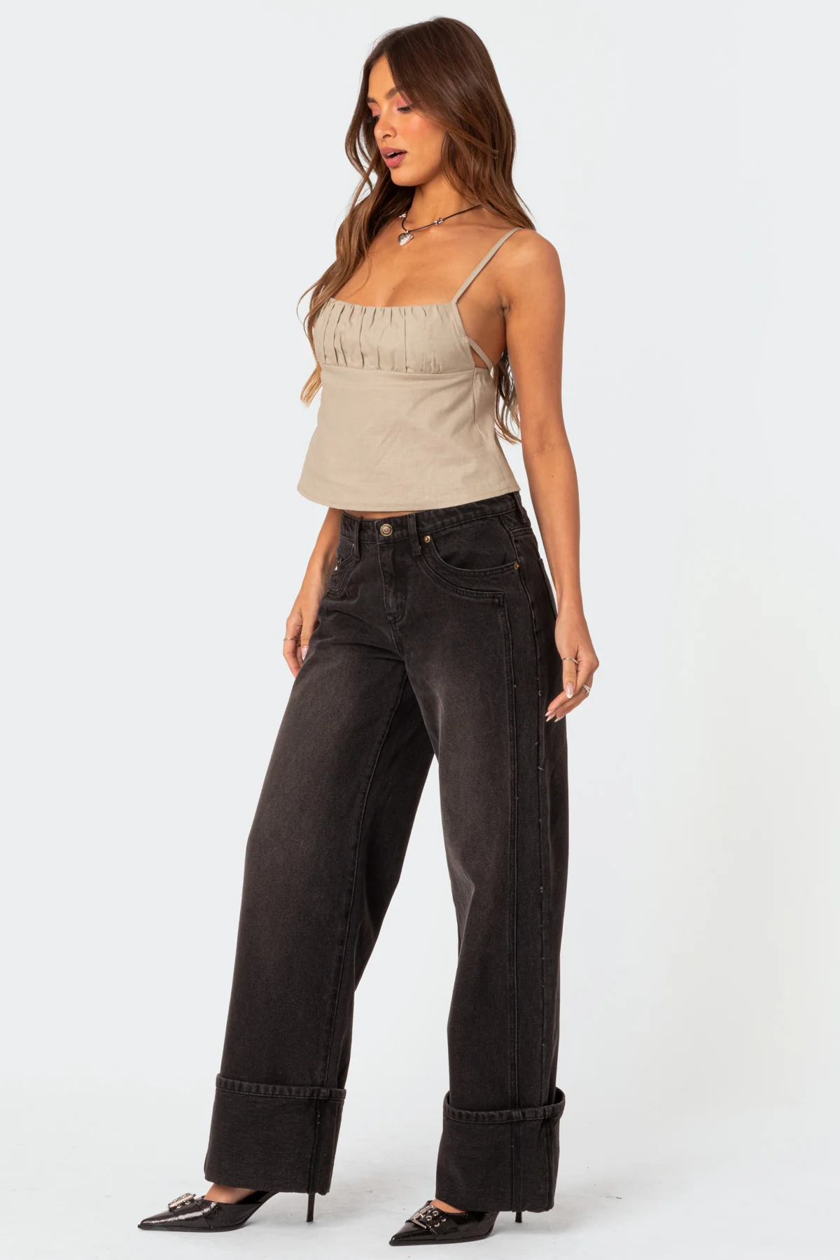 Linen Look Open Back Top - Image 5