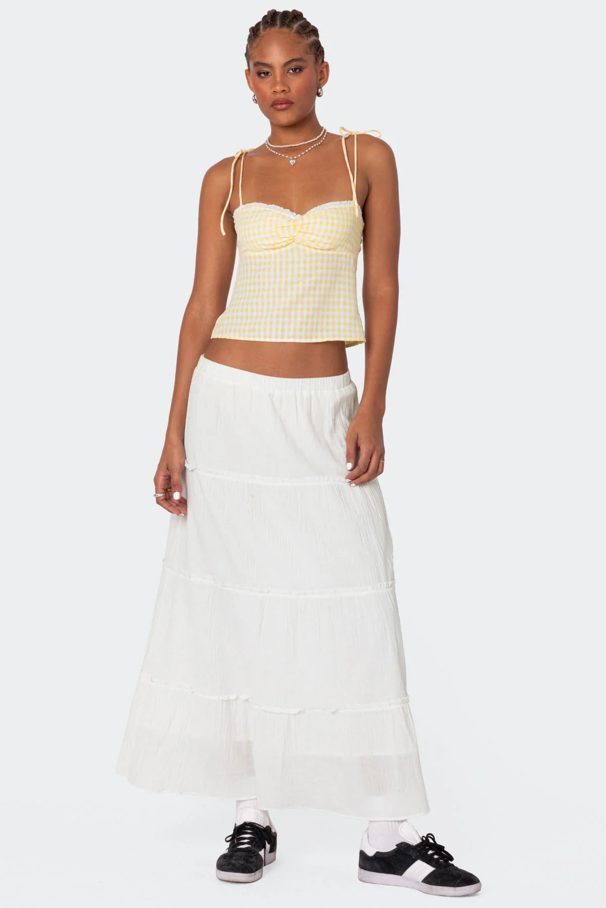 Billie Open Tie Back Gingham Top - Image 4