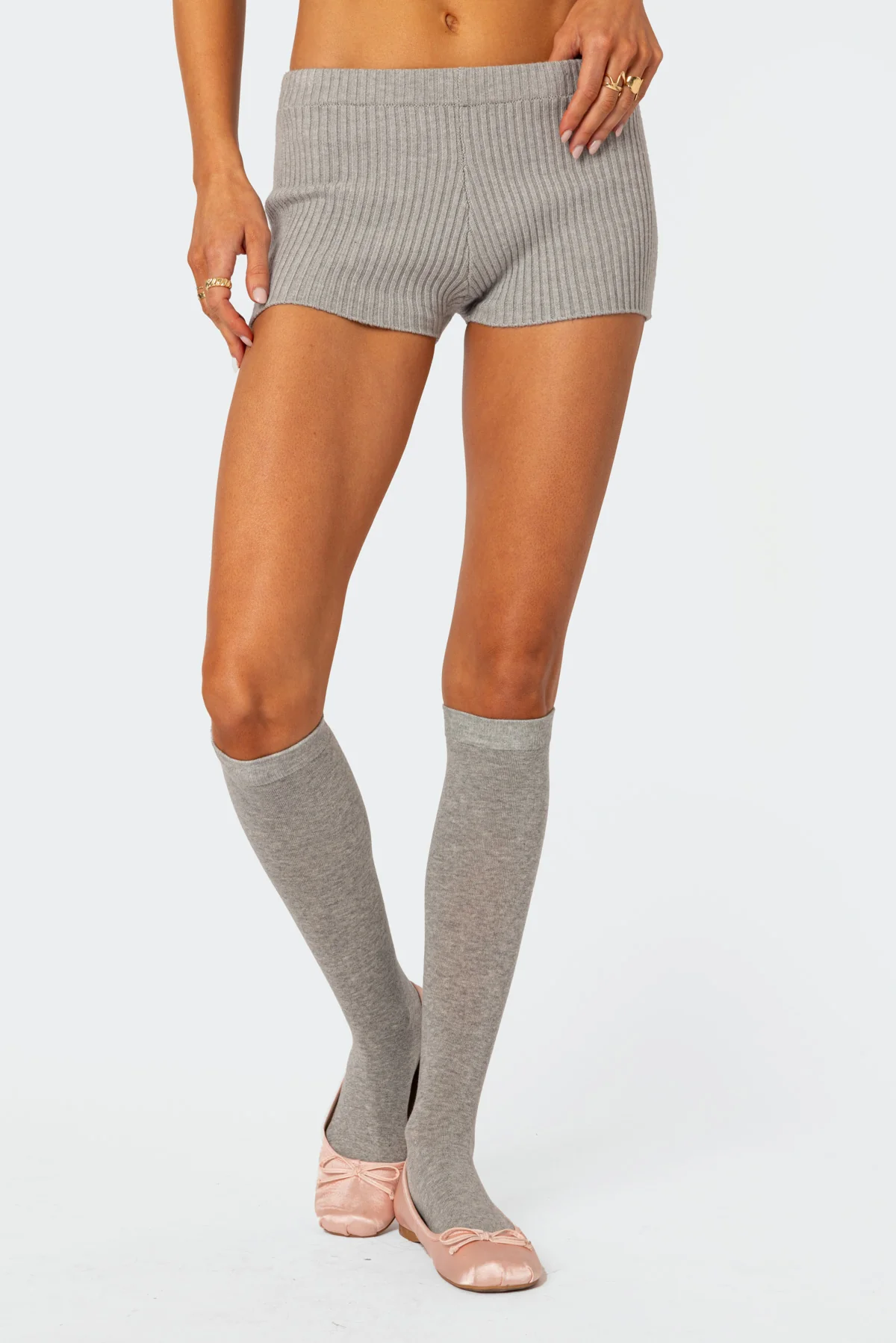 Bow Time Knit Micro Shorts - Image 2