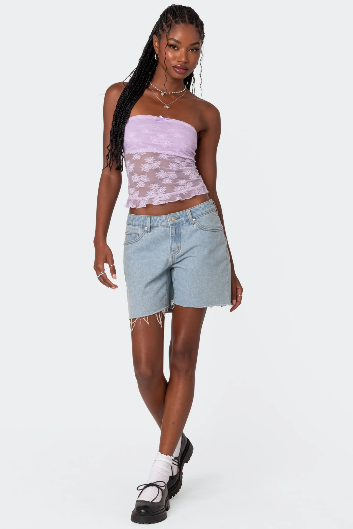Ballet Sheer Lace Tube Top - Image 5