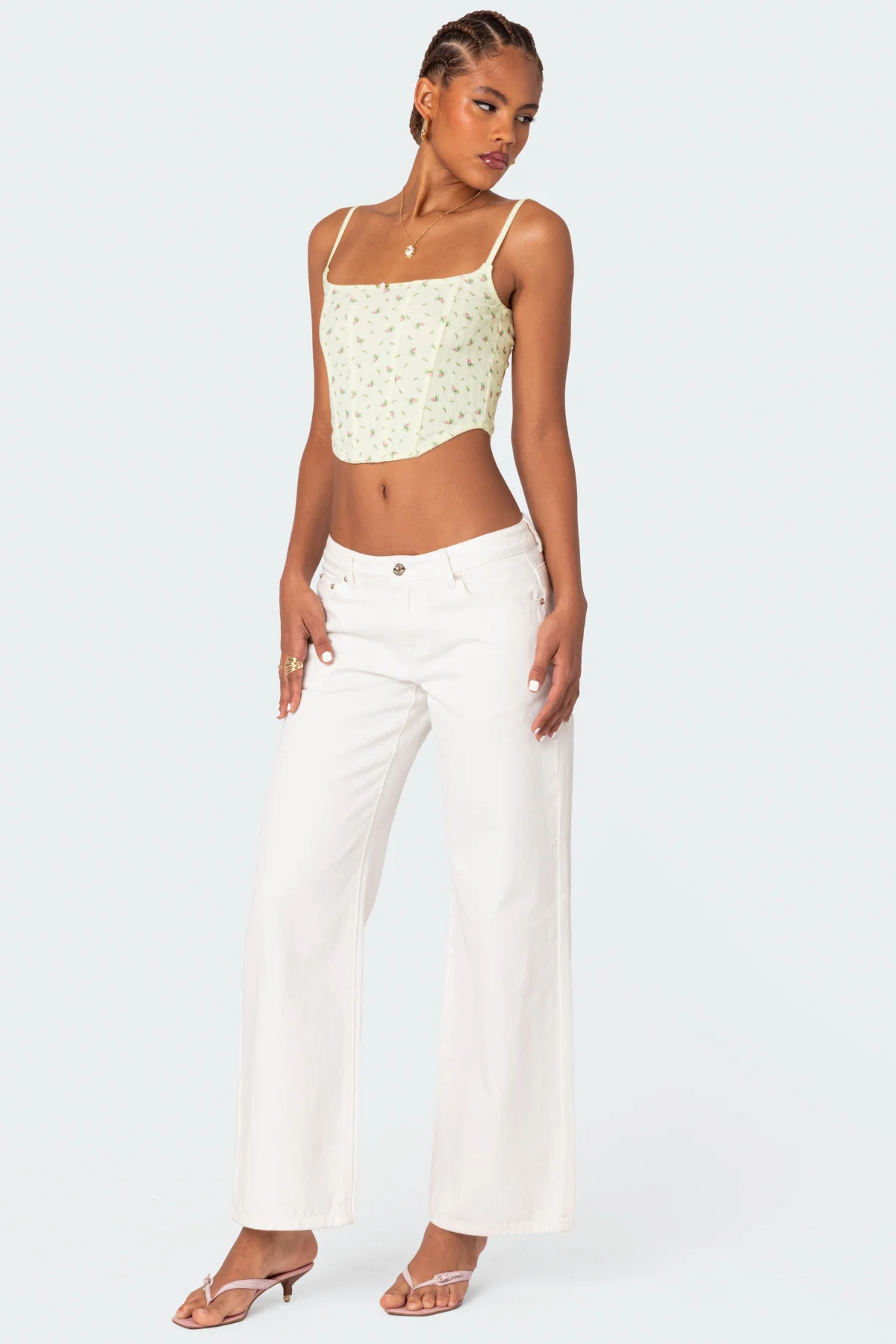 Rosey Printed Pointelle Corset - Image 3