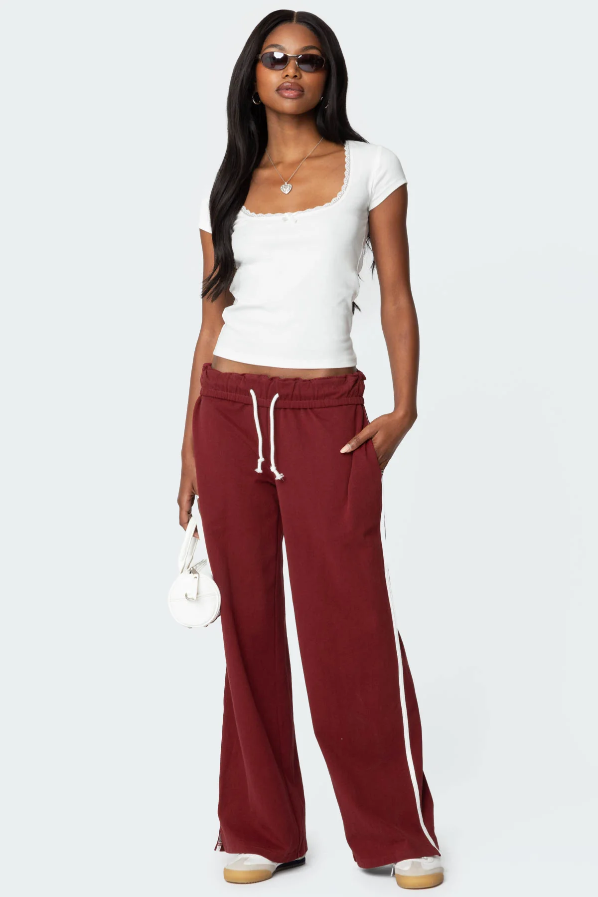 Priscilla Lace Trim T Shirt - Image 2