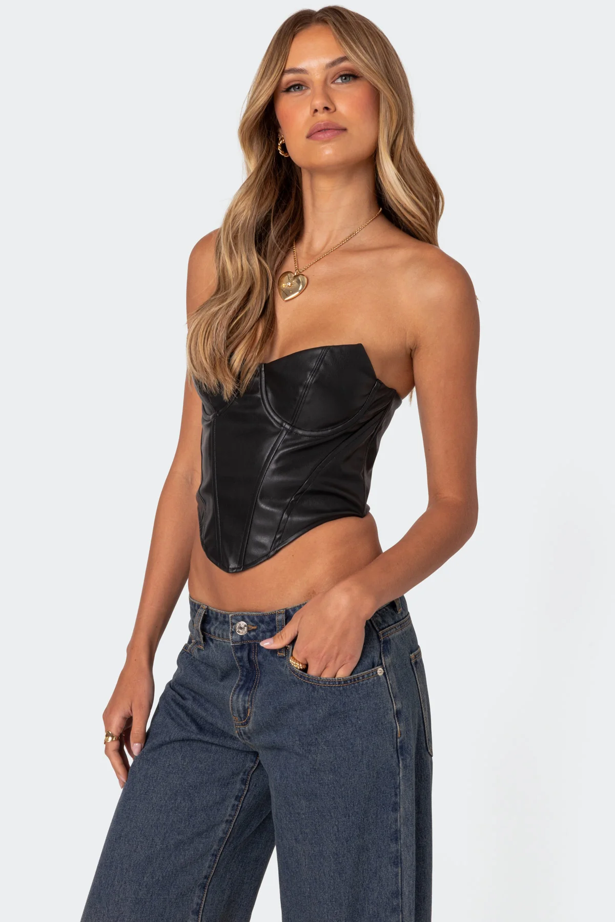 Aberdeen Faux Leather Cupped Corset - Image 3