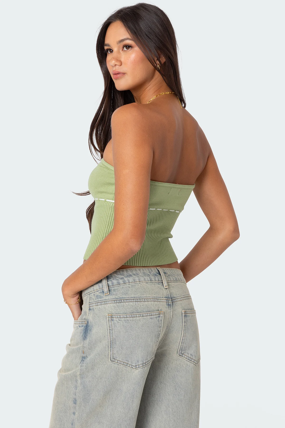 Elsie Knitted Tie Tube Top - Image 4