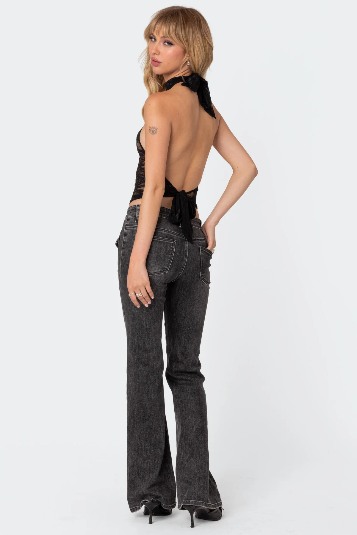 Alena High Neck Sheer Lace Top - Image 2