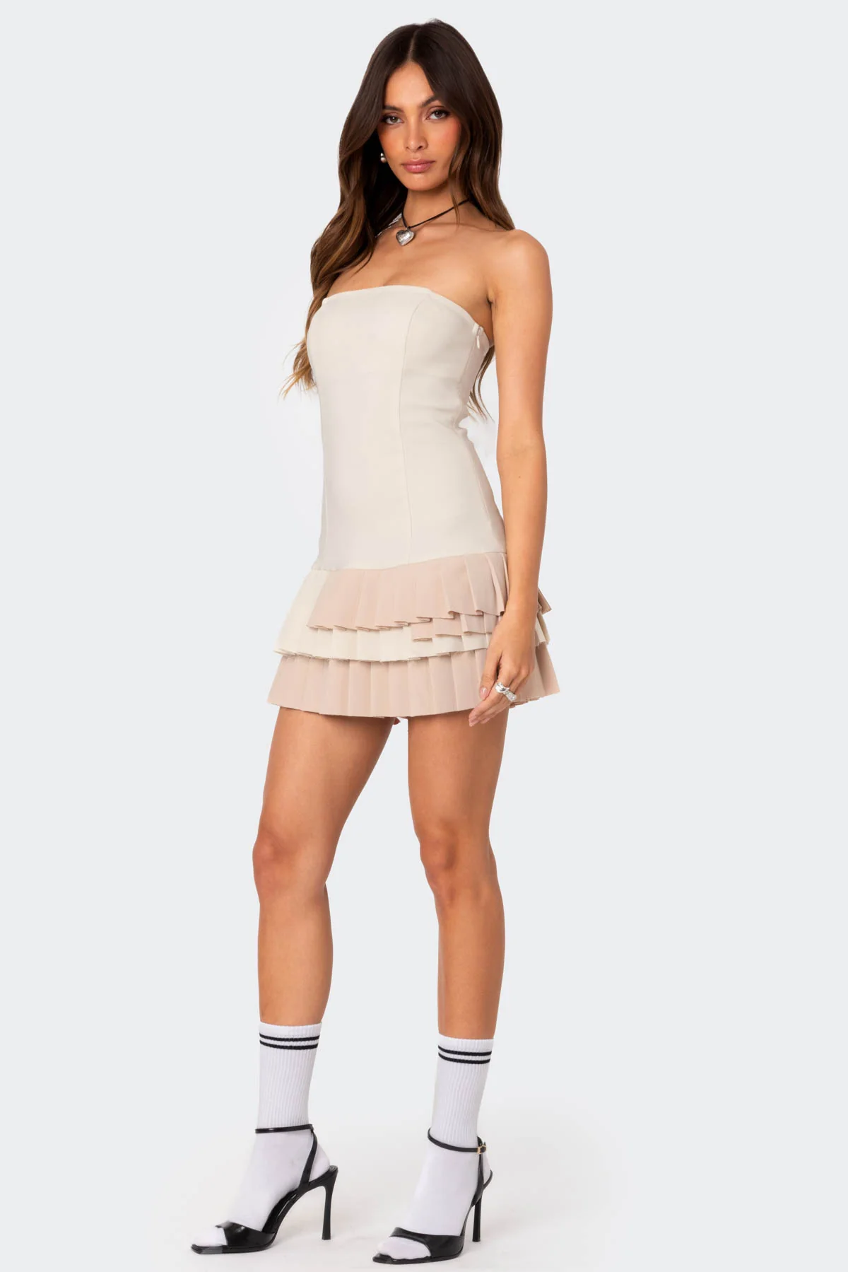 Cassia Pleated Mini Dress - Image 3