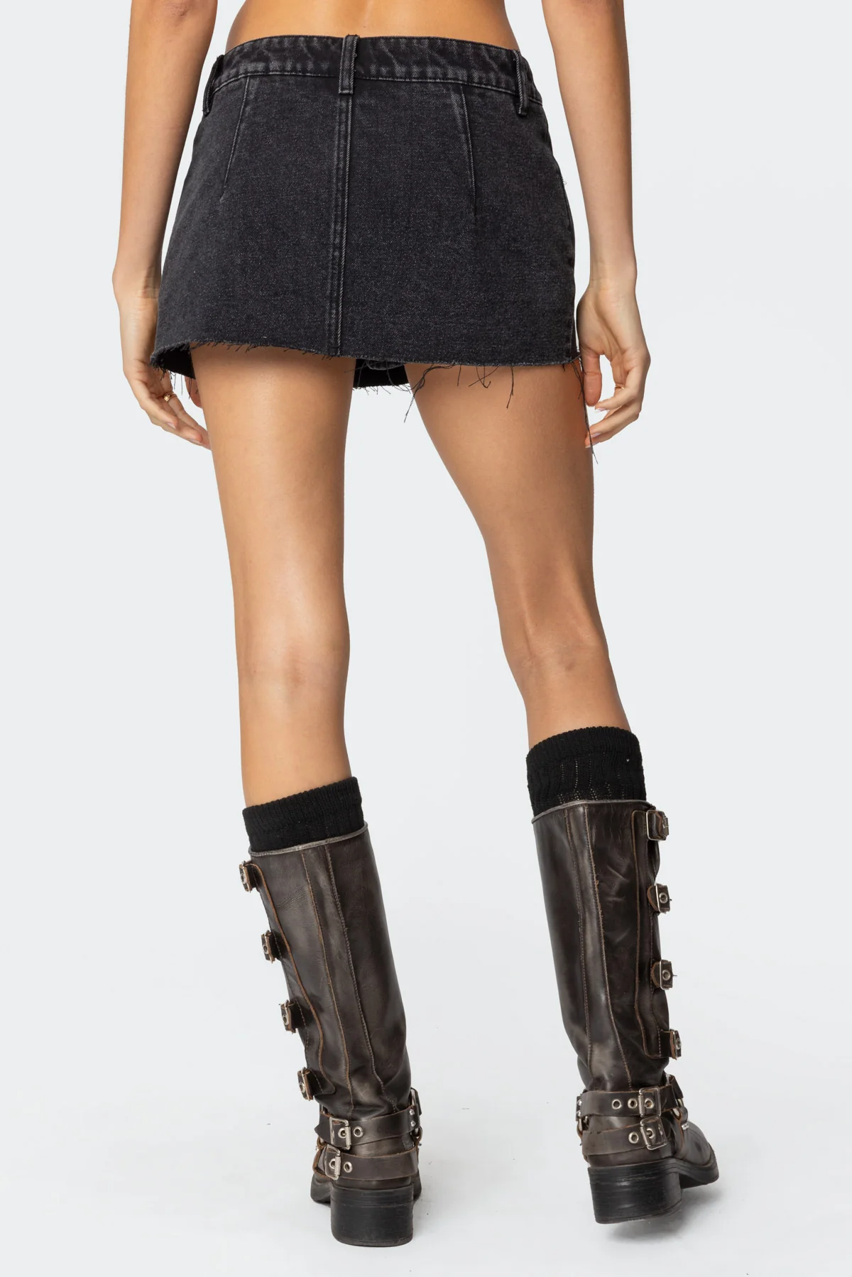 Clementine Low Rise Denim Micro Skort - Image 5