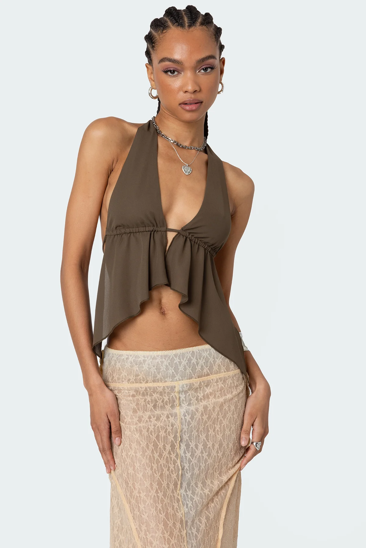 Freda Open Back Chiffon Top - Image 5