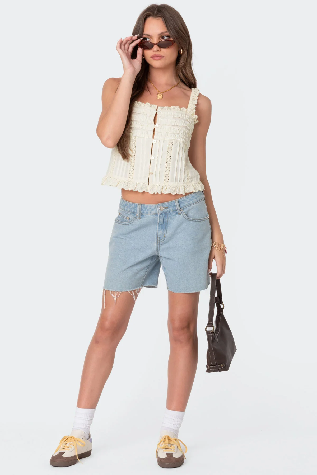 Hera Button Front Ruffled Top - Image 2