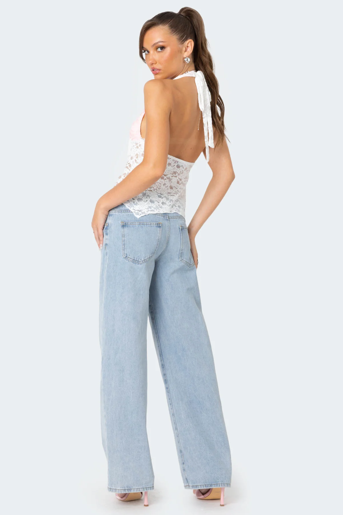 Esme Sheer Lace Halter Top - Image 2