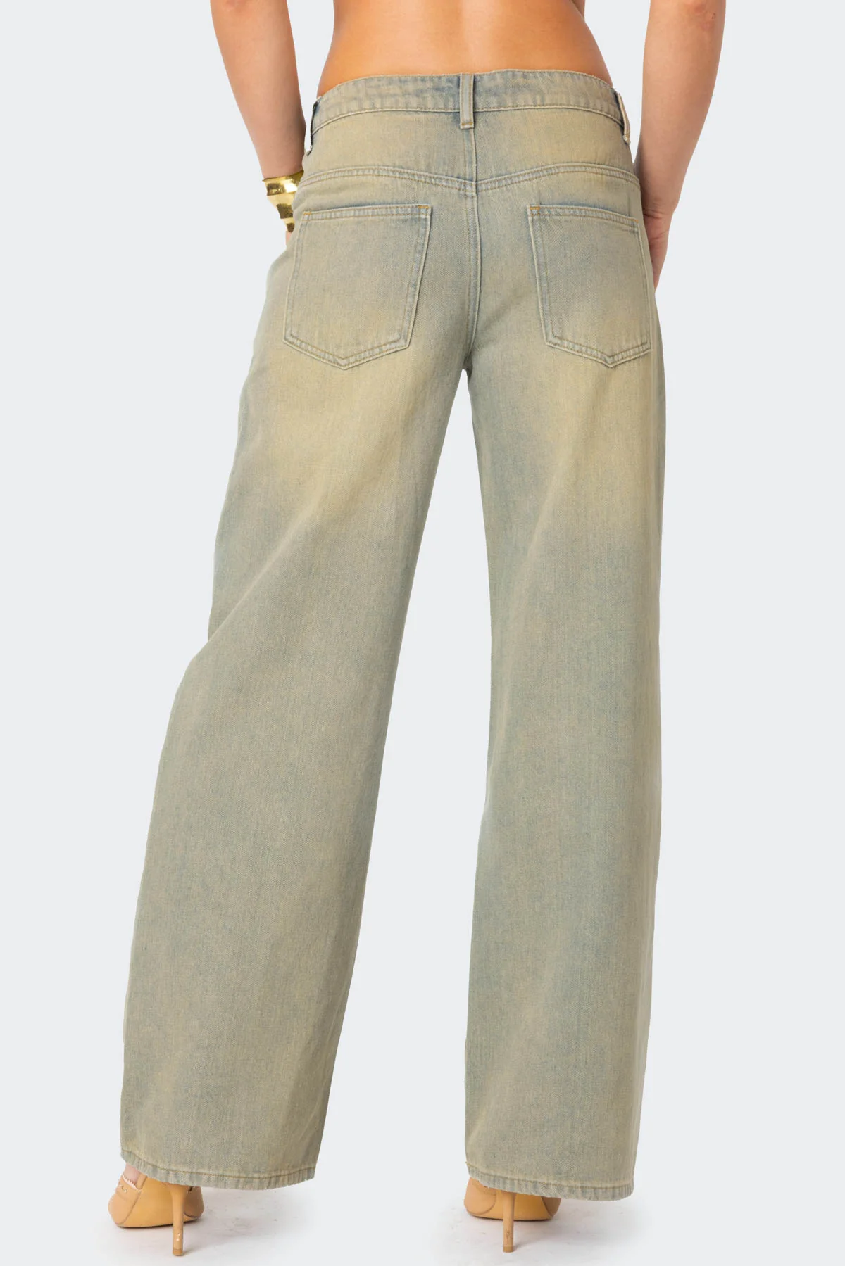 Asymmetric Low Rise Wrap Jeans - Image 5