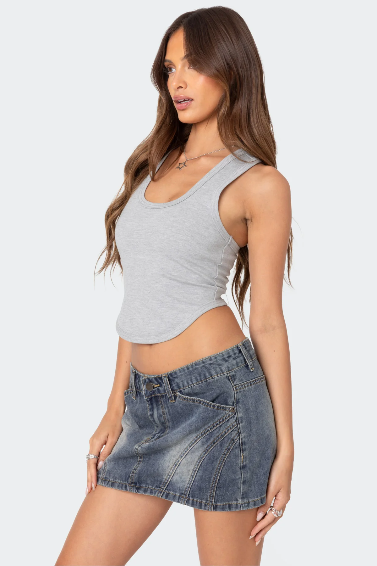 Dipped Racer Back Tank Top - Image 3