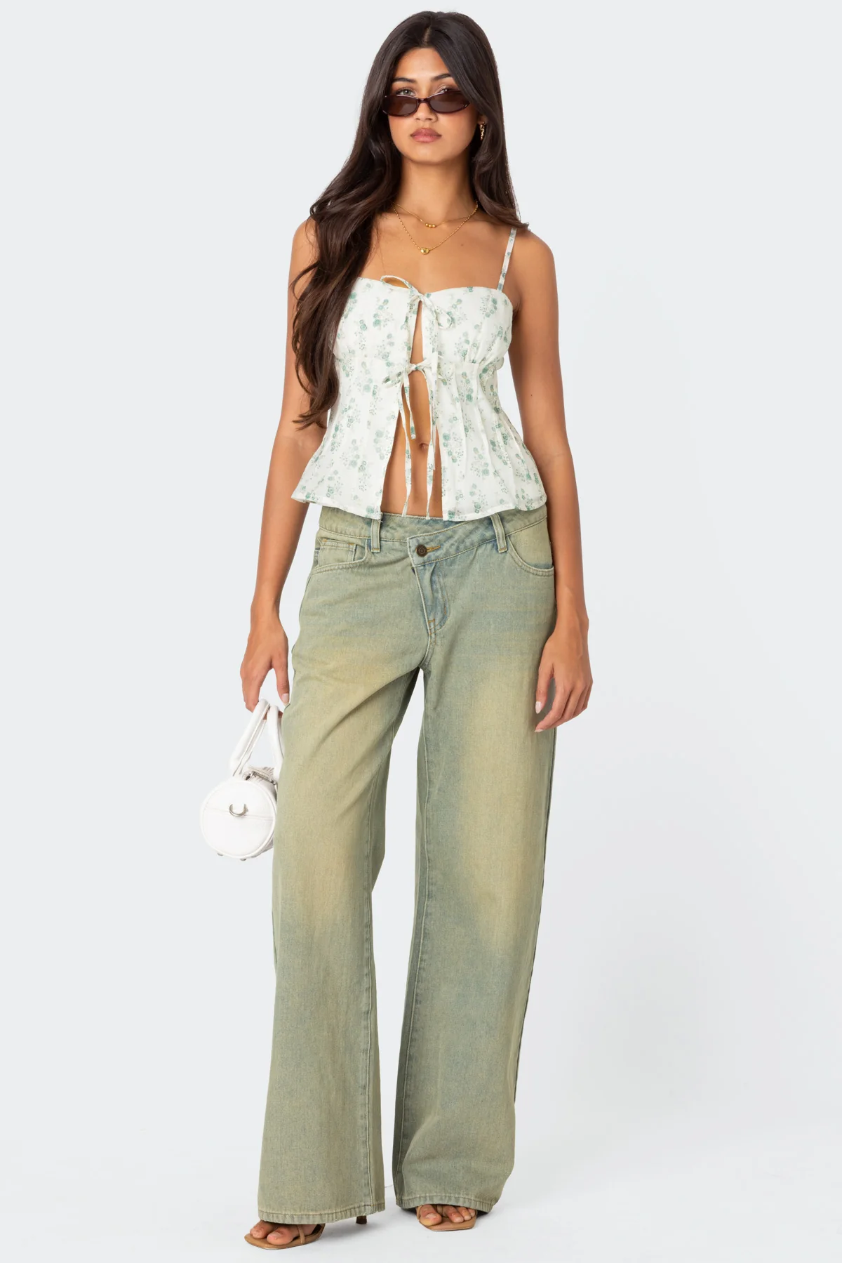 Malmo Printed Tie Front Top - Image 2