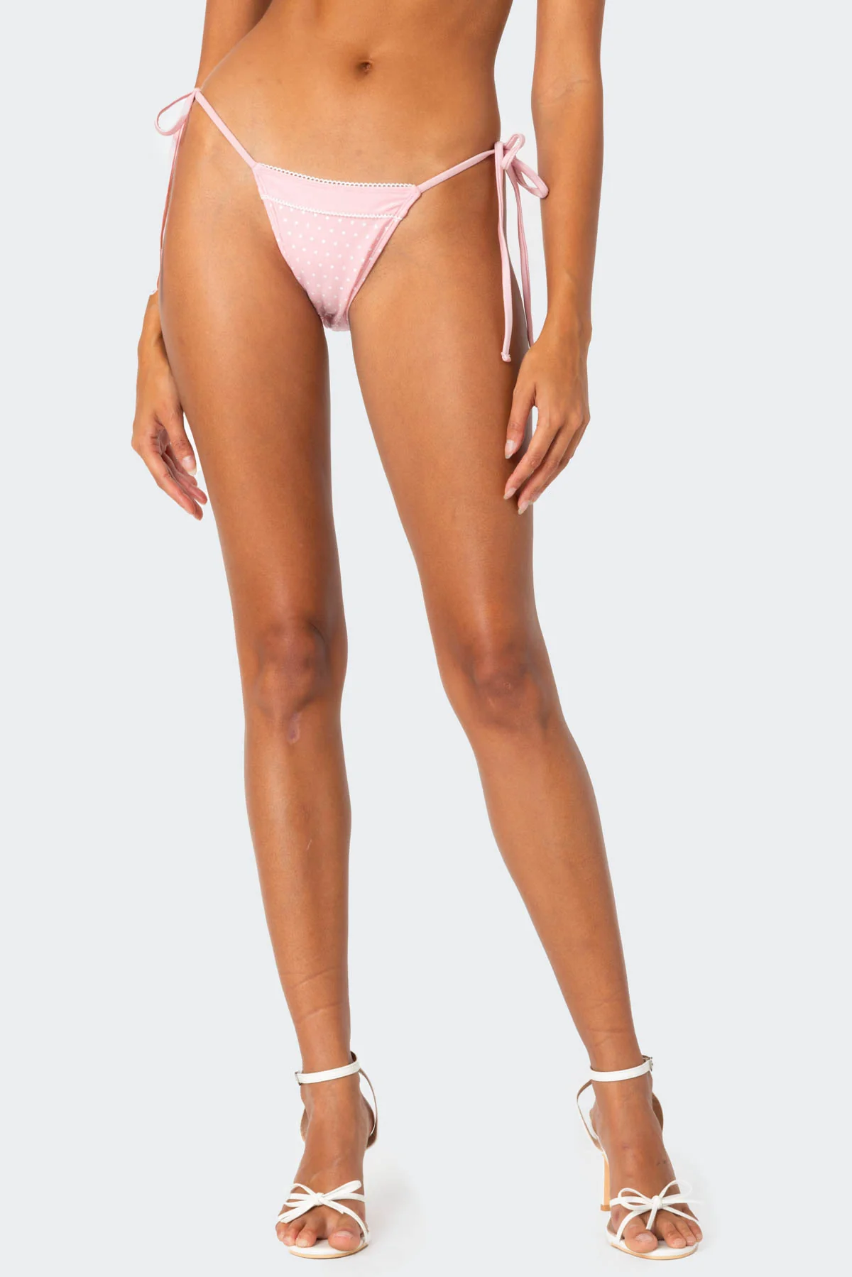 Contrast Polka Dot String Bikini Bottom - Image 2