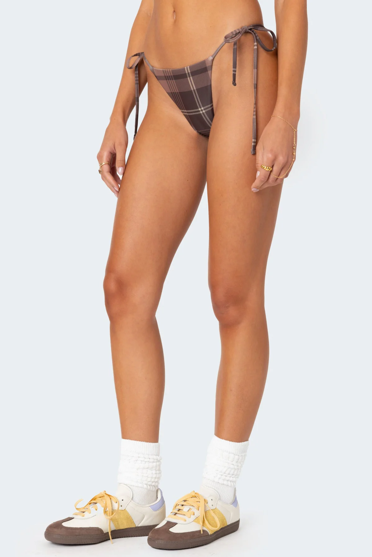 Wilhelmina Plaid String Bikini Bottom - Image 5