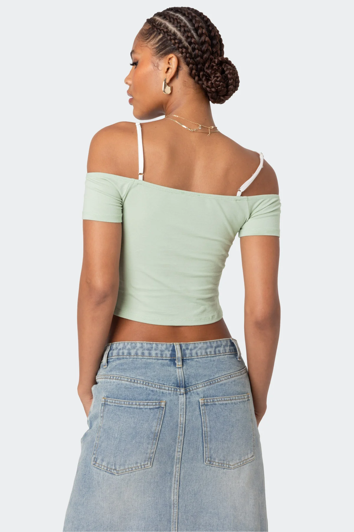 Peeking Lace Ruched Top - Image 5