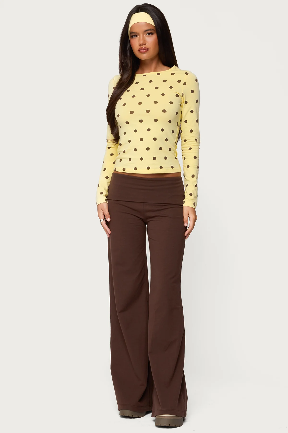 Wide Leg Foldover Pants - Image 2