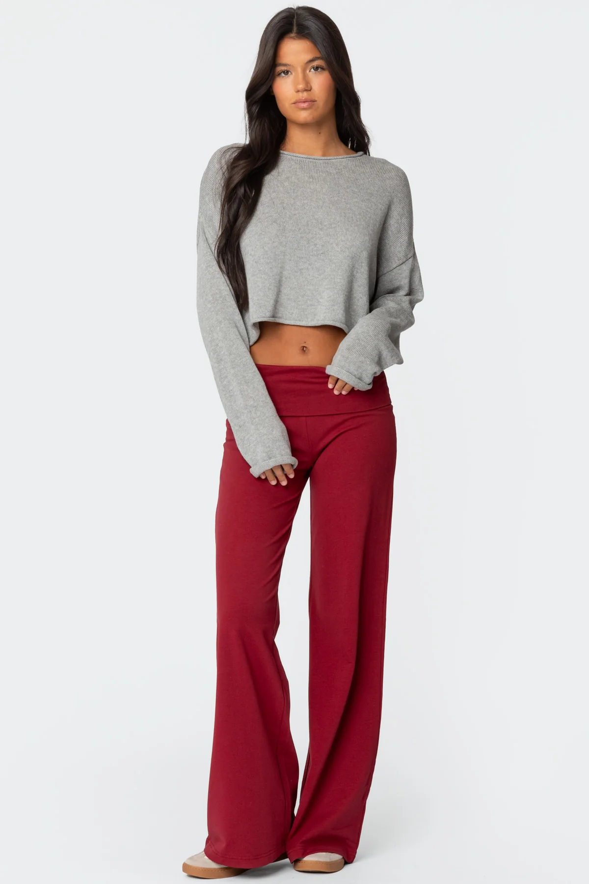 Wide Leg Foldover Pants - Image 5