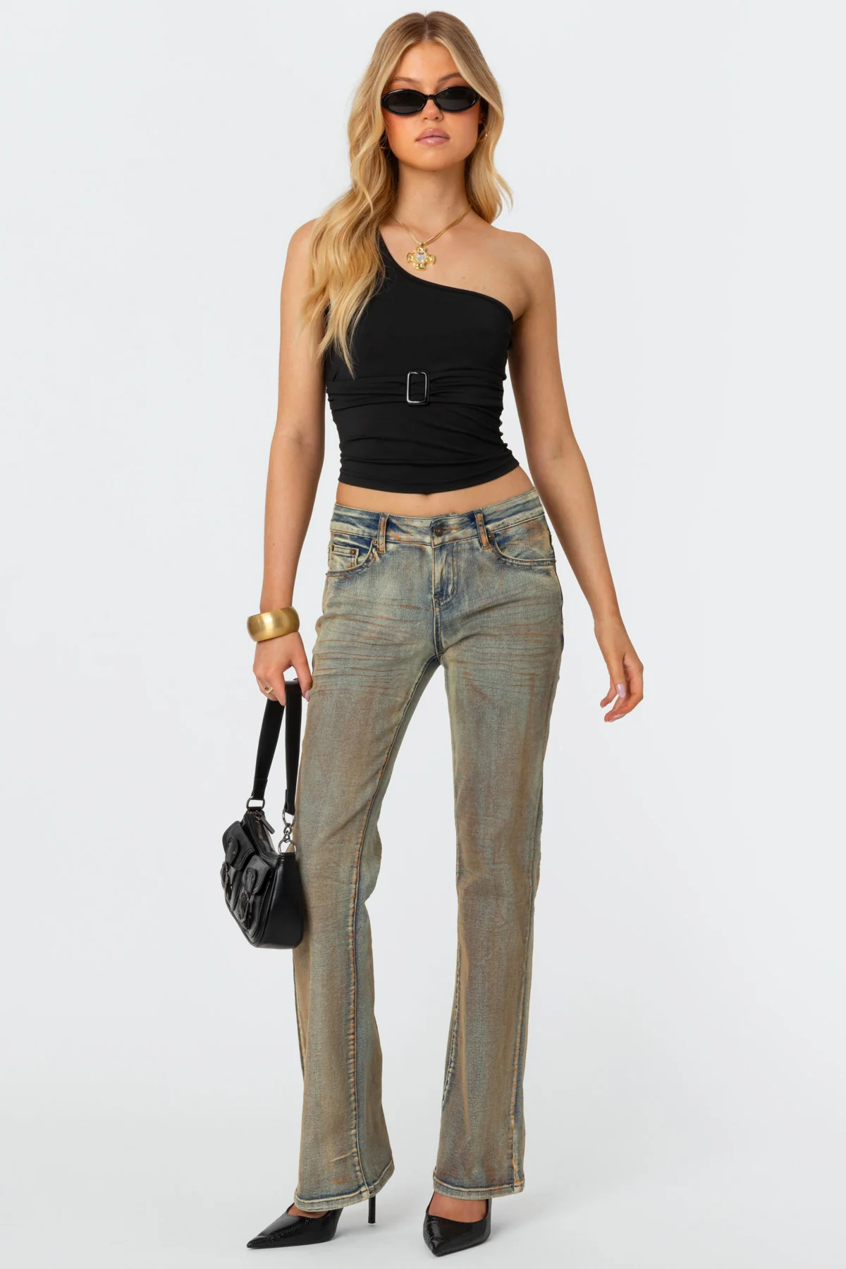 Belted One Shoulder Top - Image 2