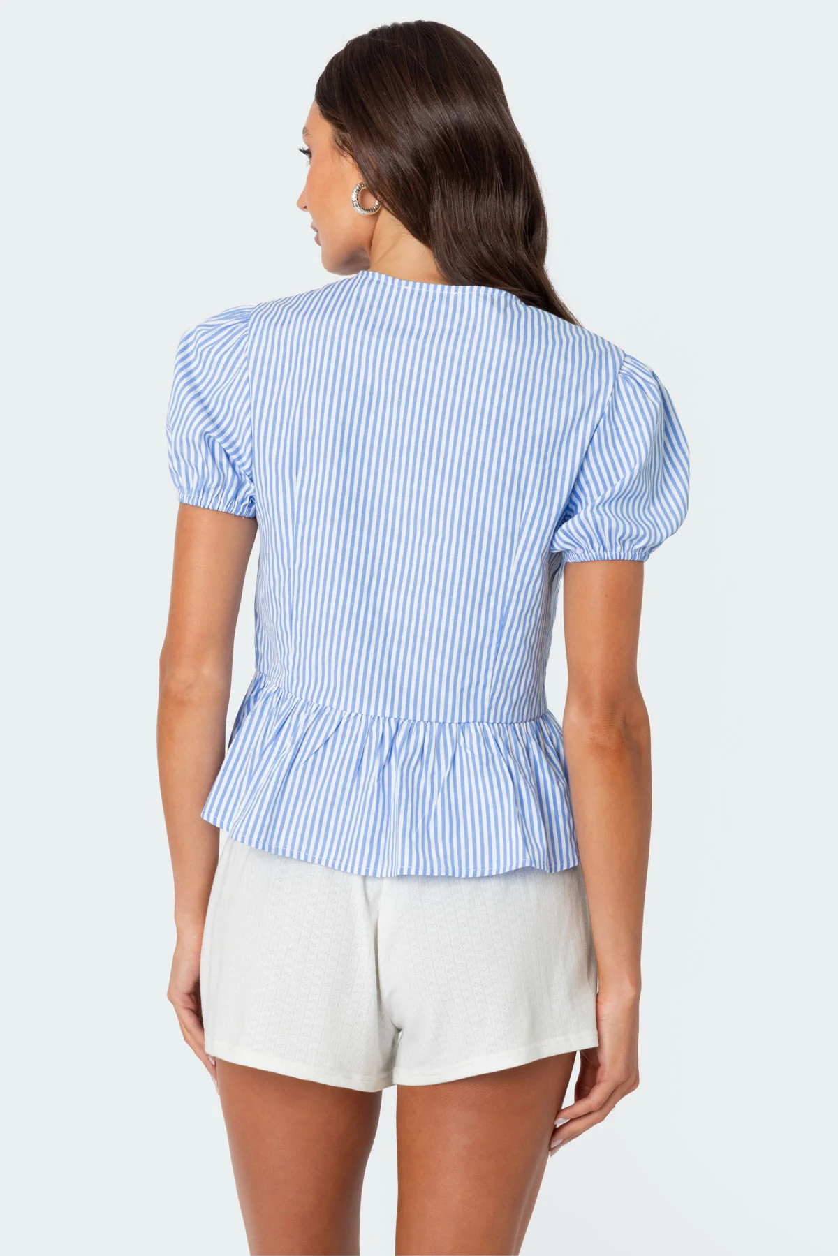 Puffed Sleeve Tie Front Top - Image 4
