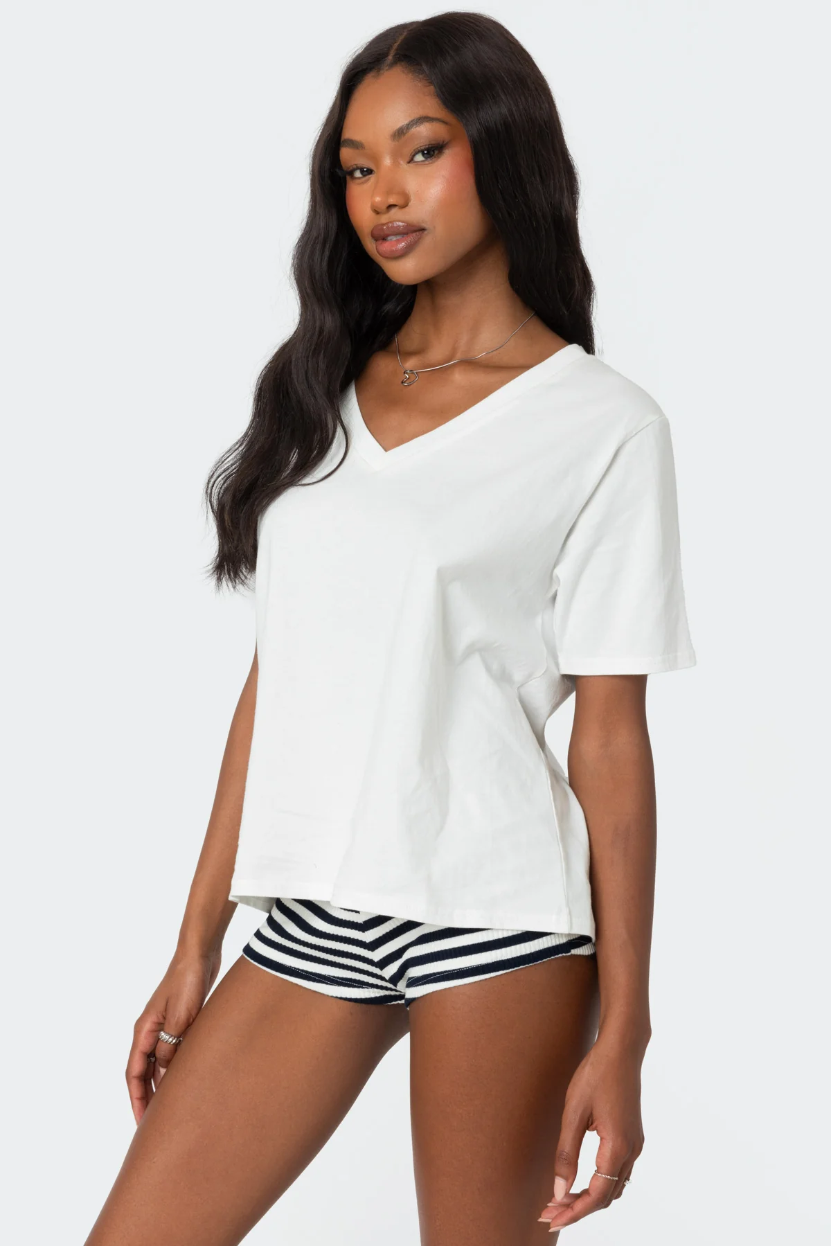 Loose Fit V Neck T Shirt - Image 3