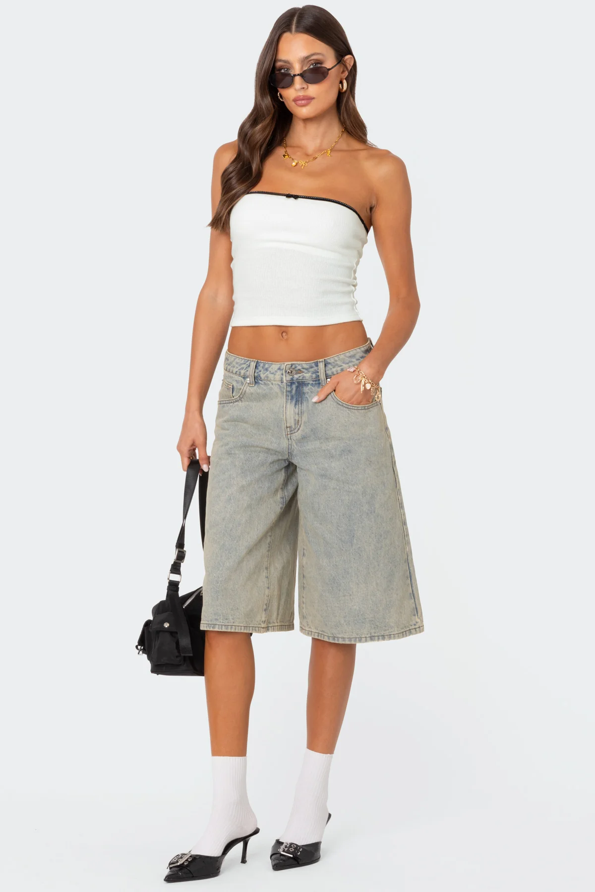Built In Bra Waffle Tube Top - Image 2