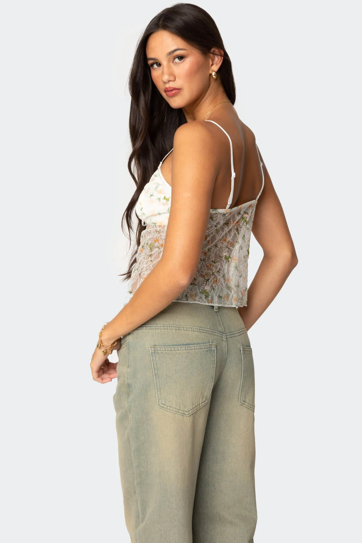 Flowery Sheer Embroidered Top - Image 5