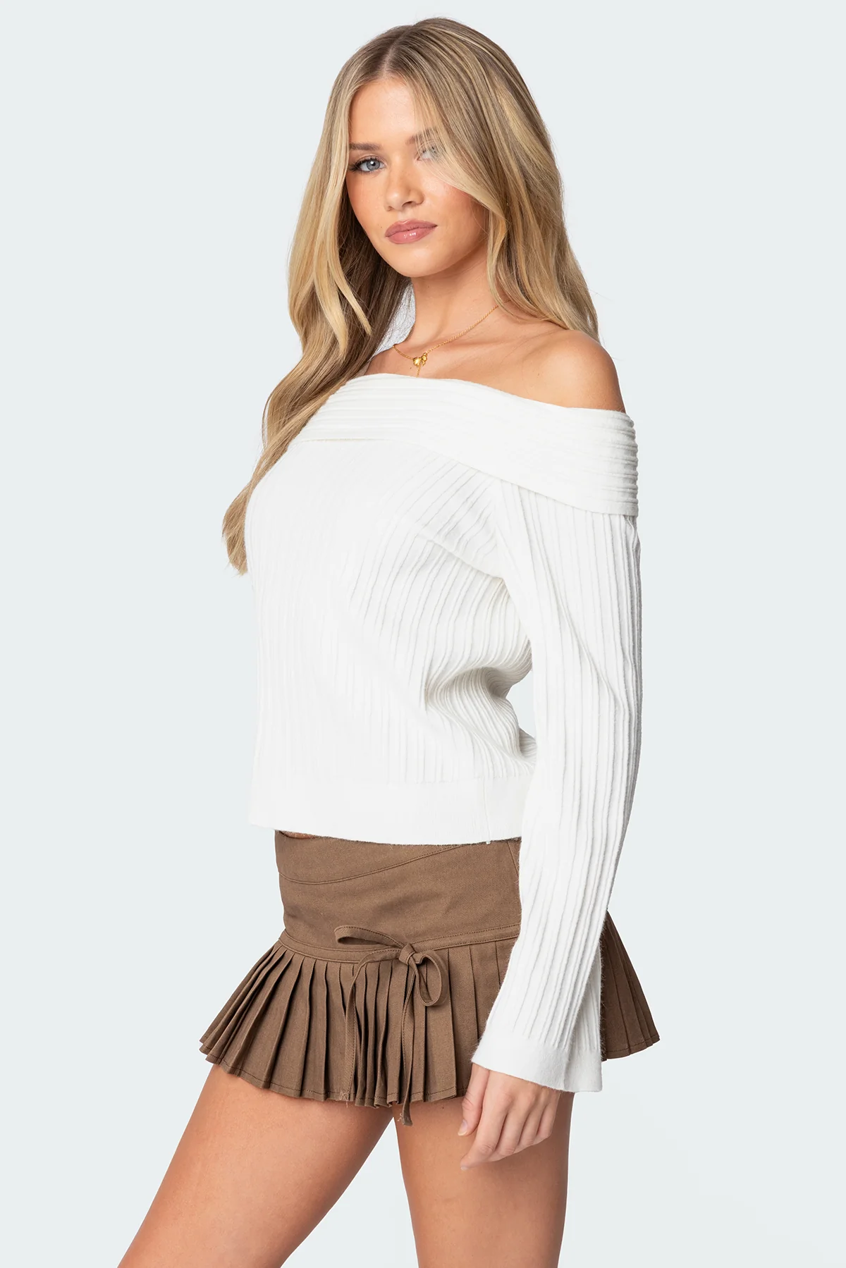 Brandy Fold Over Ribbed Sweater - Image 3