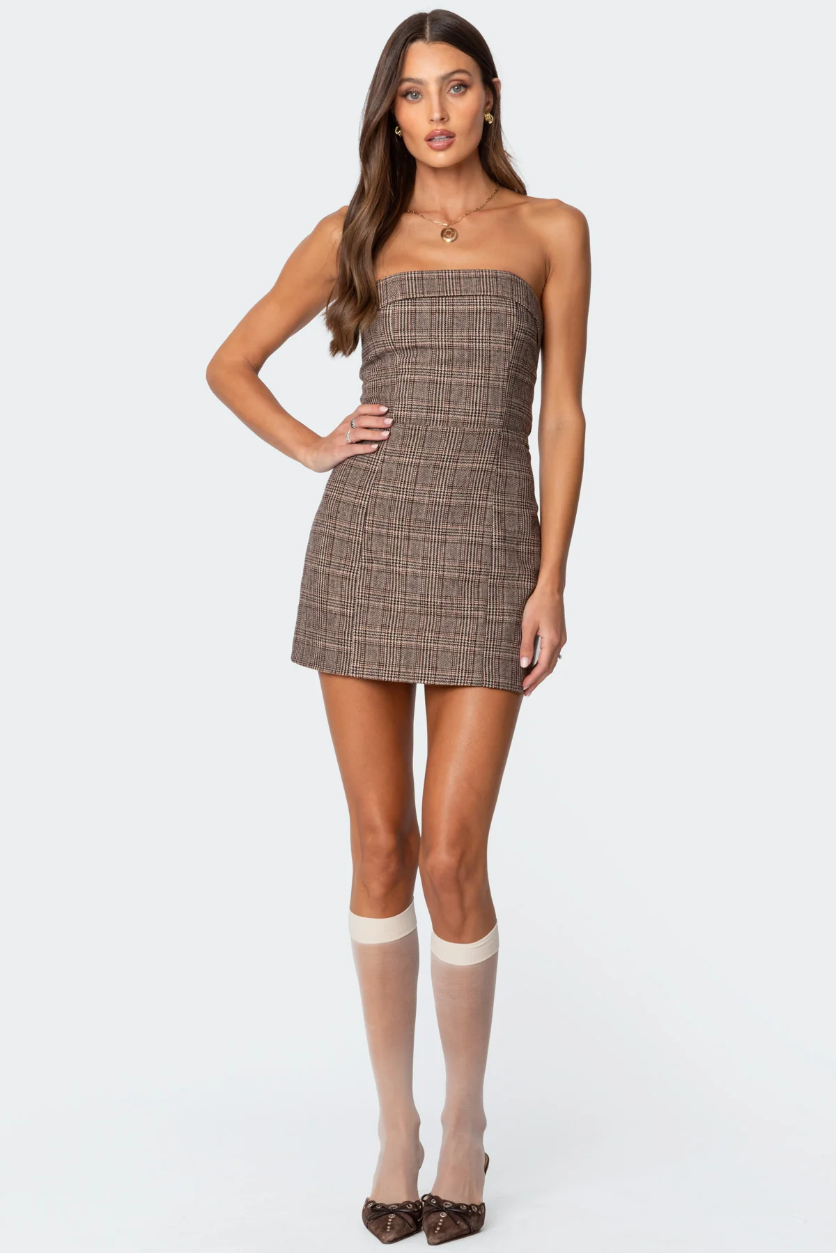 Boss Mode Plaid Mini Dress - Image 5