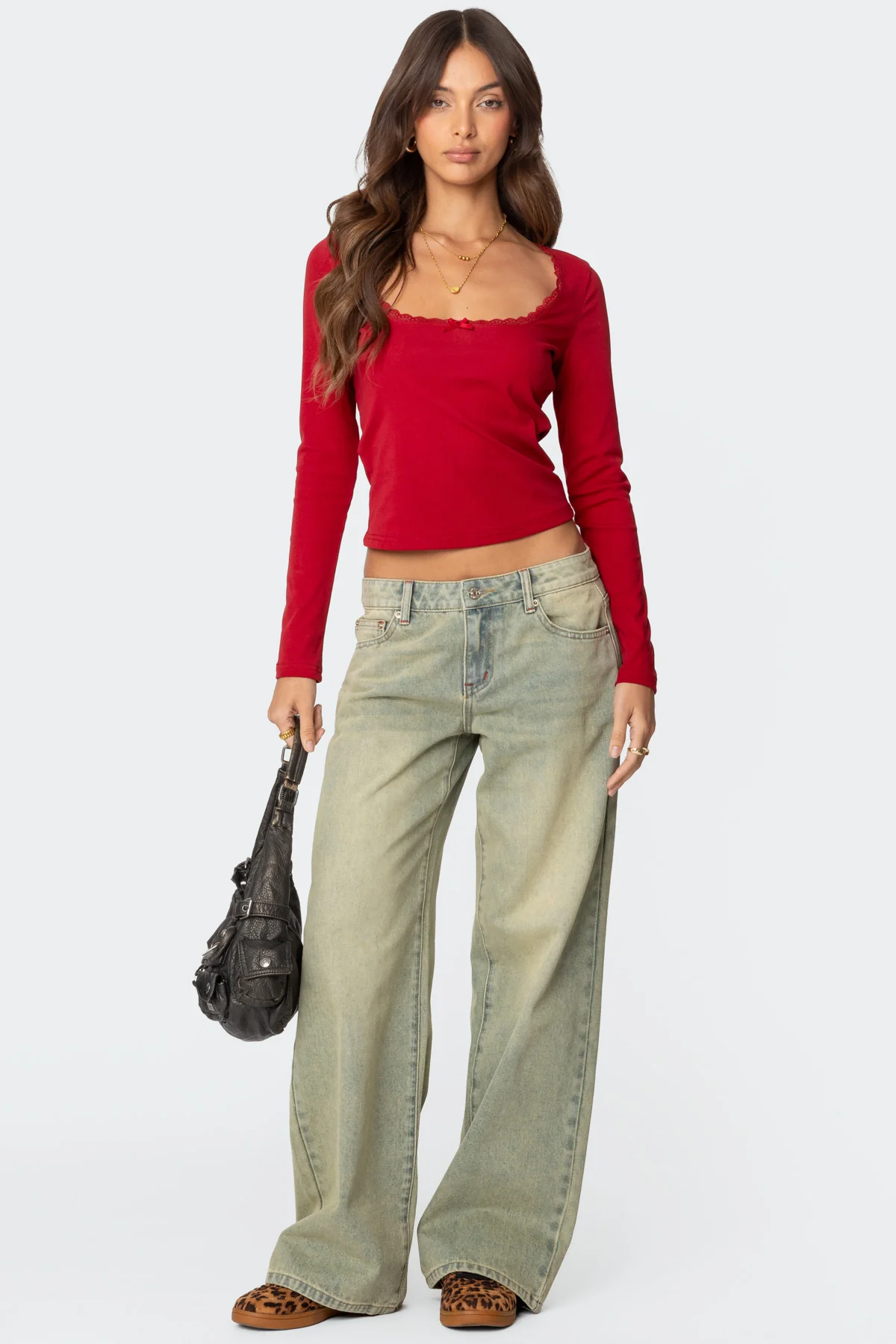 Mora Lace Trim Ribbed T Shirt - Image 2