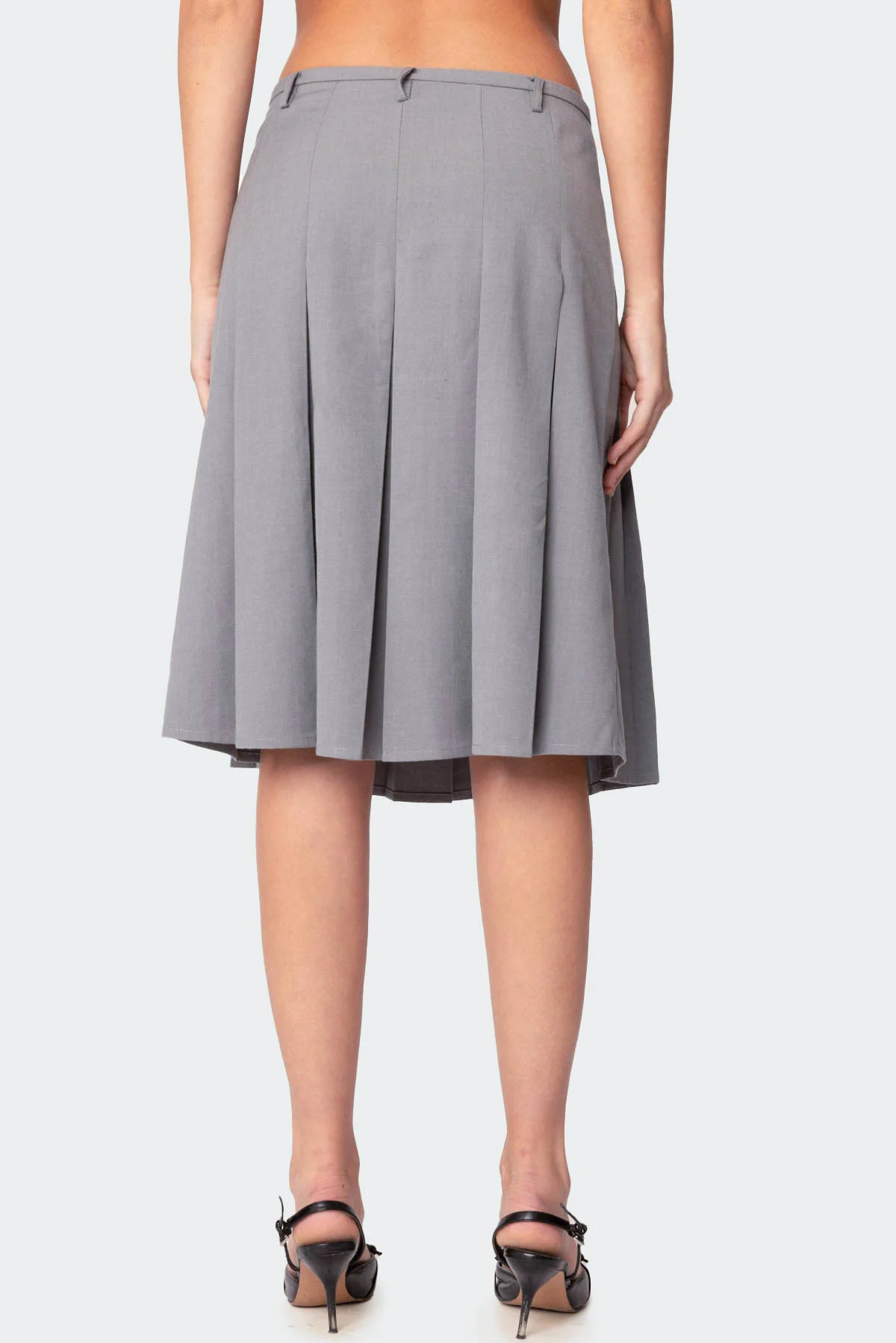 Ethel Side Slit Pleated Midi Skirt - Image 5