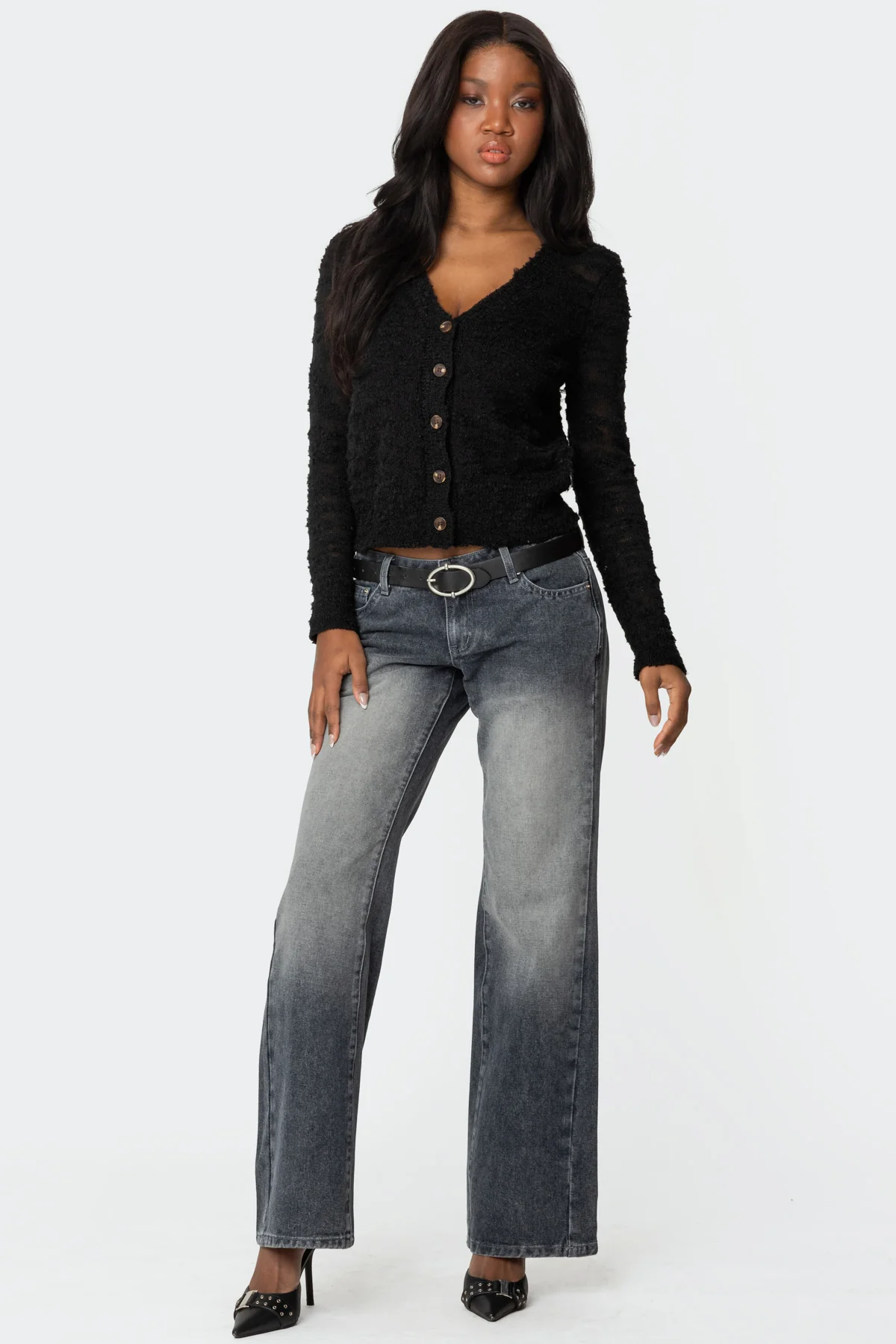 Alysse Washed Low Rise Baggy Jeans - Image 3