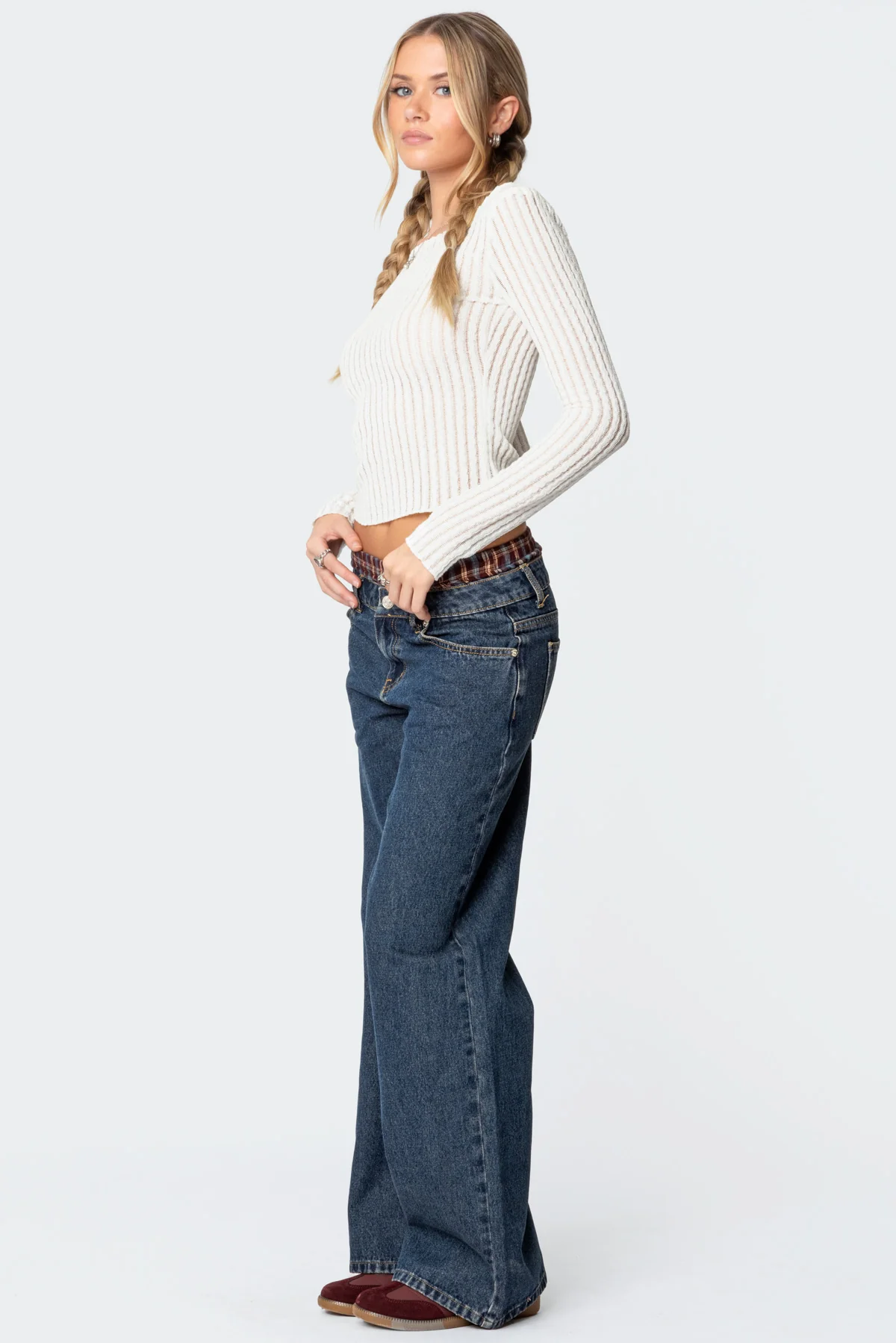 Textured Sheer Boat Neck Top - Image 4