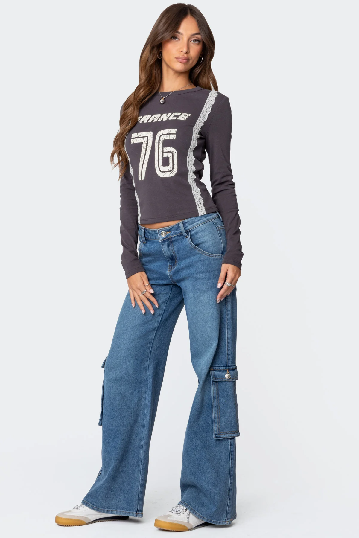 Lunar Mid Rise Wide Leg Cargo Jeans - Image 4