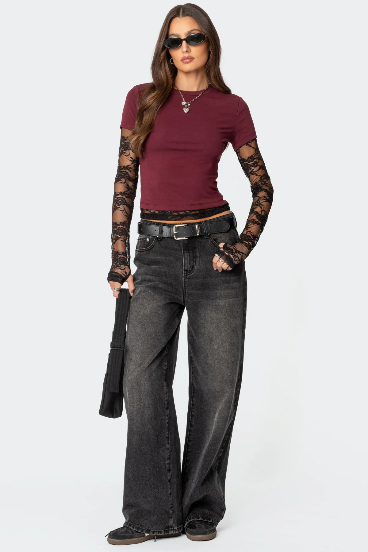 Layered Lace Sleeve Top - Image 2
