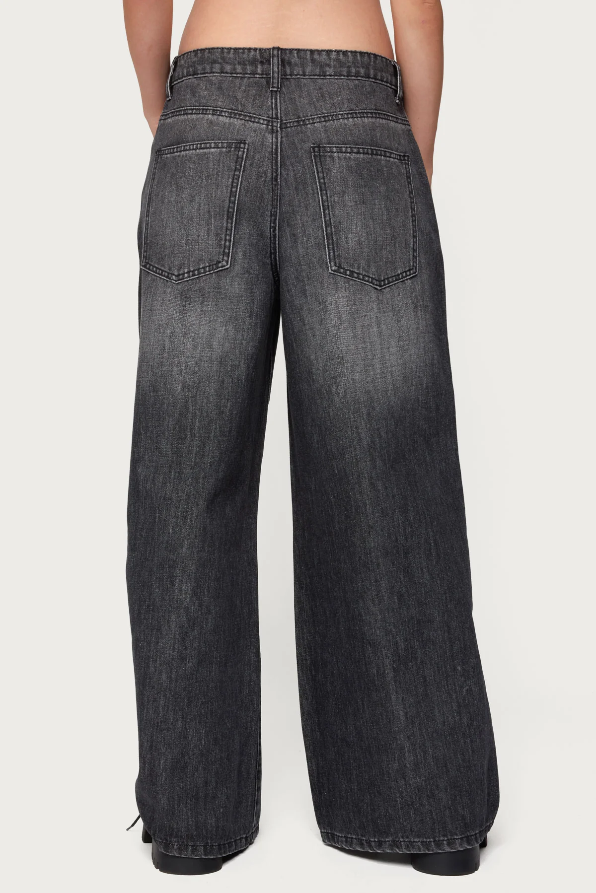 Skater Girl Washed Low Rise Baggy Jeans - Image 4