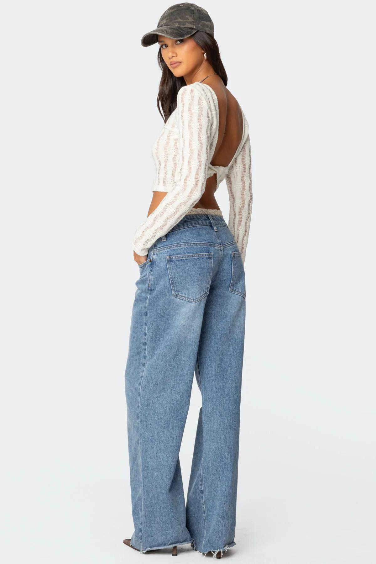 Twisted Back Textured Knit Top - Image 3