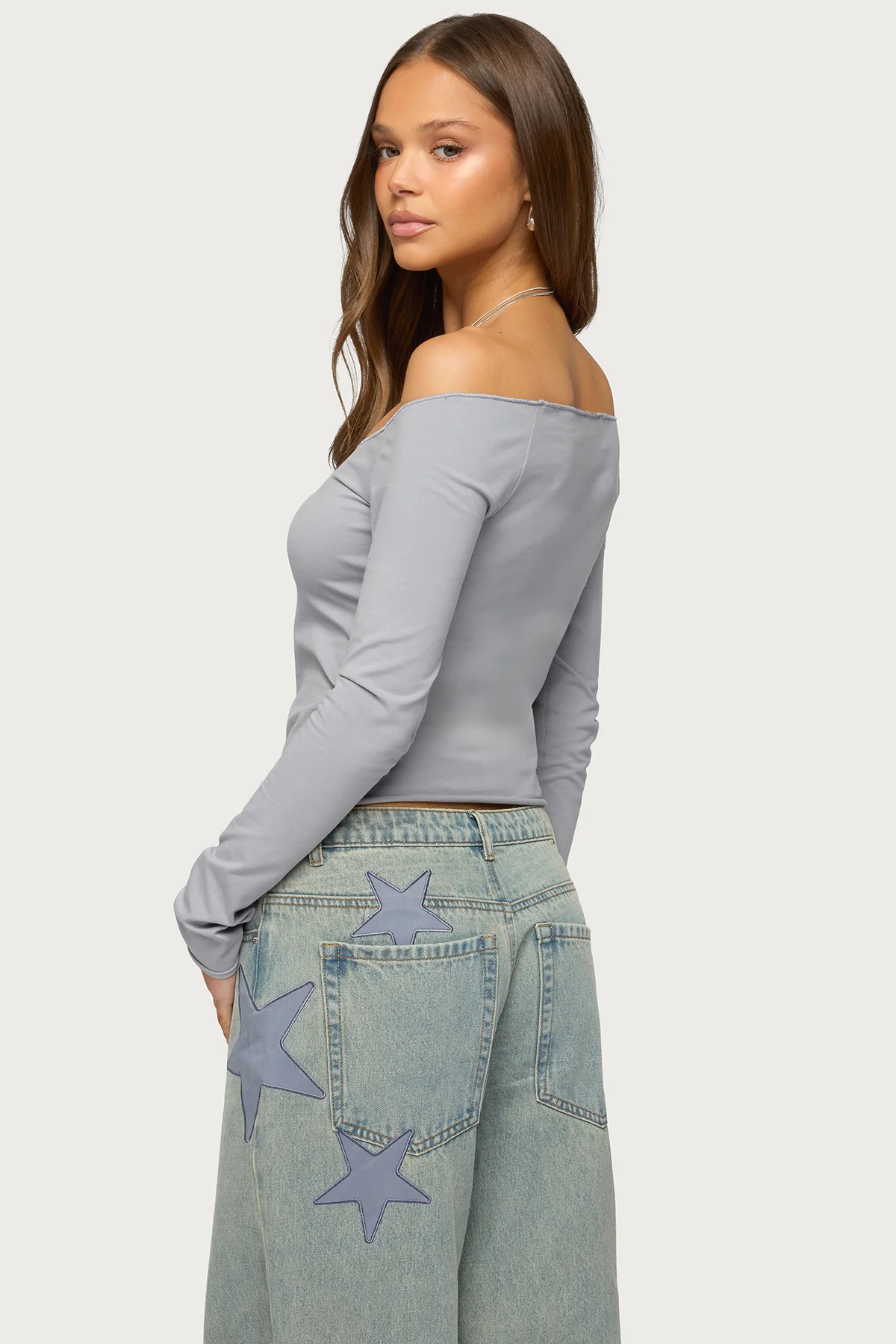 Nattie Off Shoulder V Neck Top - Image 4