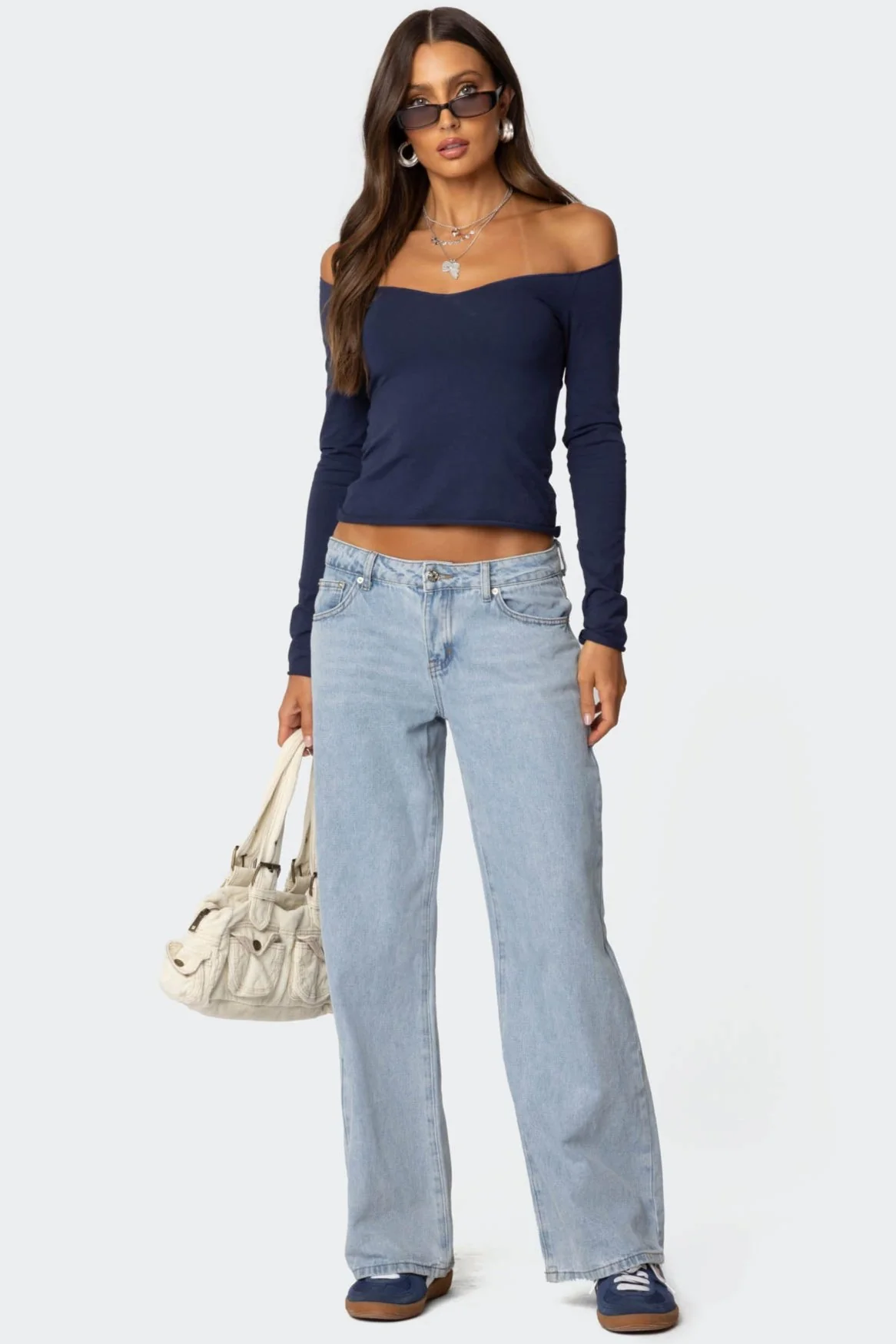 Nattie Off Shoulder V Neck Top - Image 2