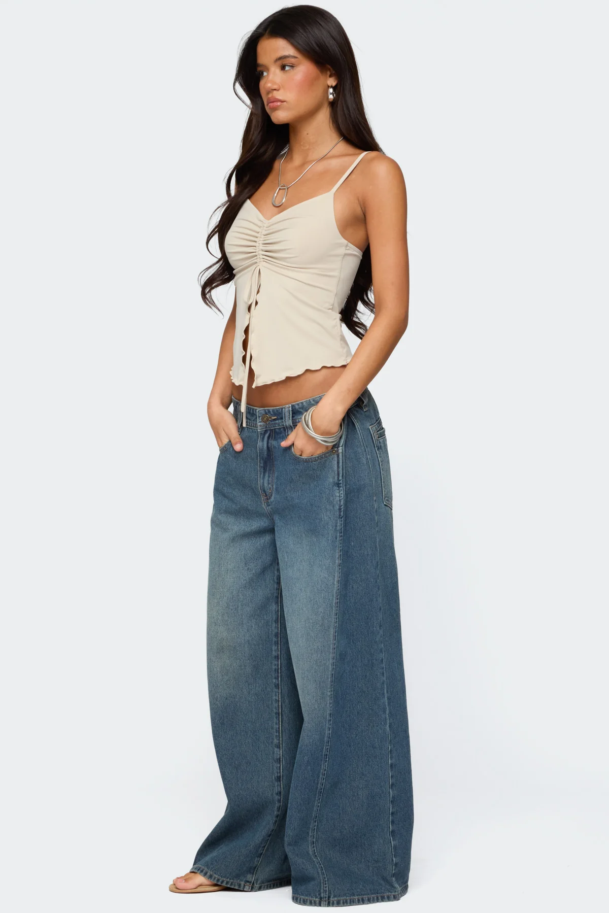 Landon Drawstring Split Front Top - Image 4