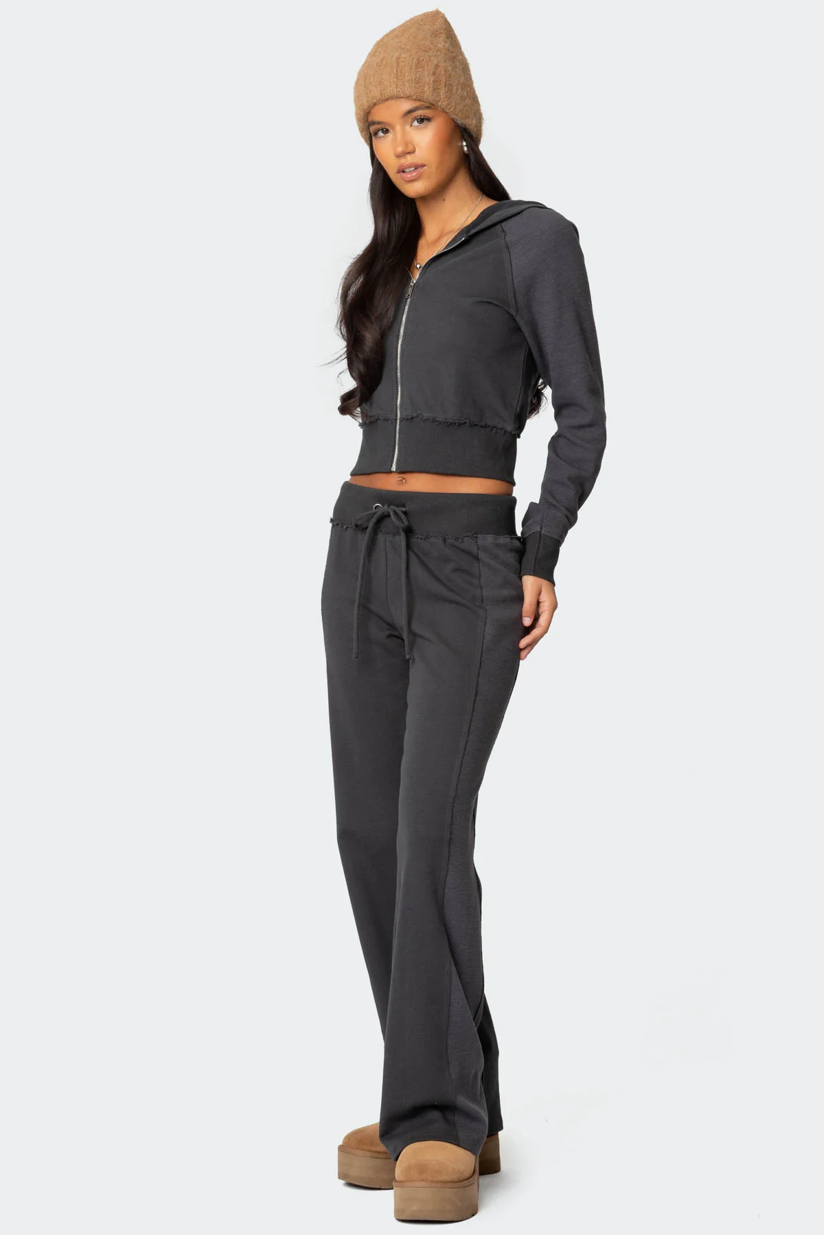 Chandler Waffle Zip Up Hoodie - Image 4