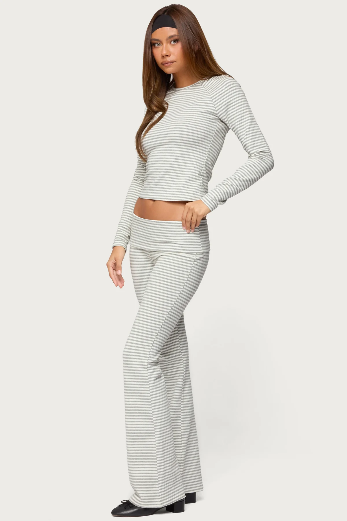 Kaeli Stripey Flared Leggings - Image 3