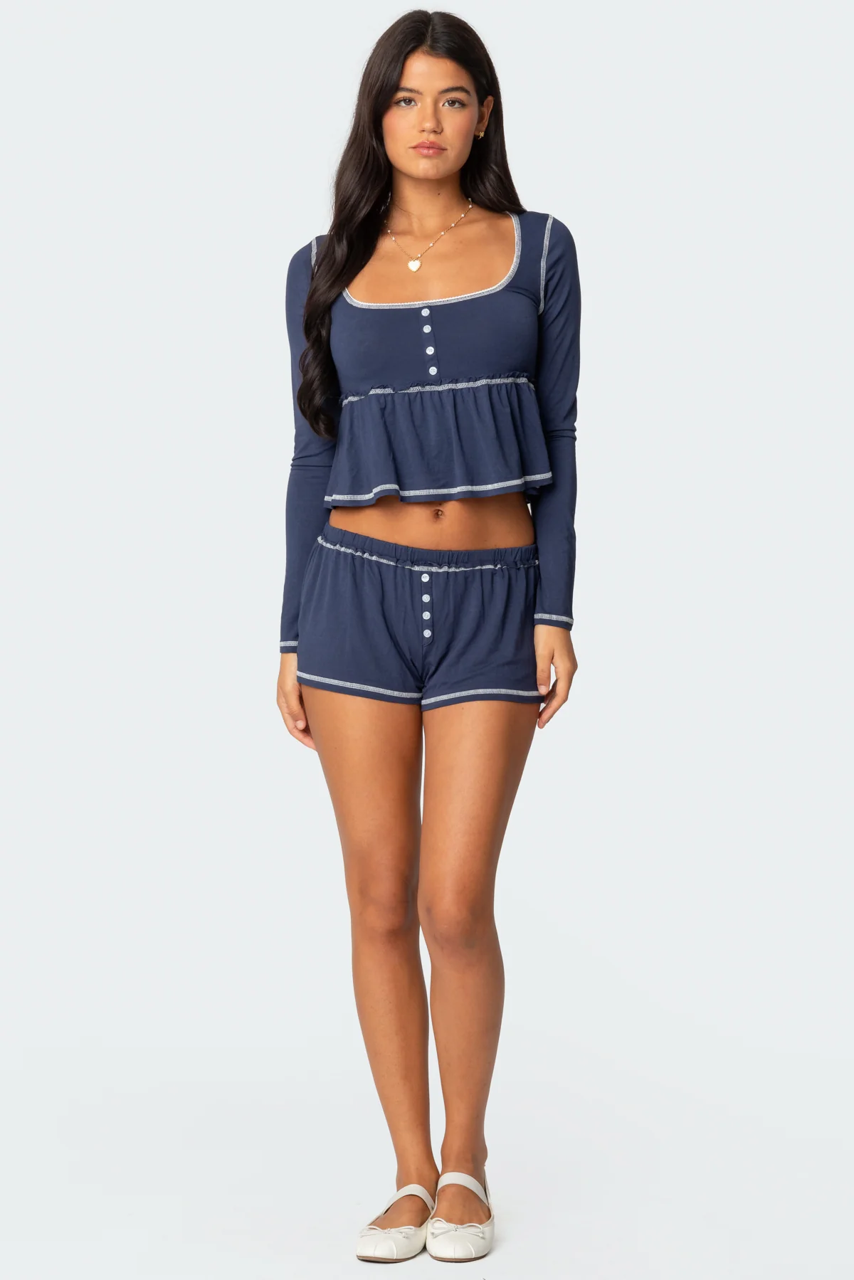 Arianne Contrast Babydoll Top - Image 2