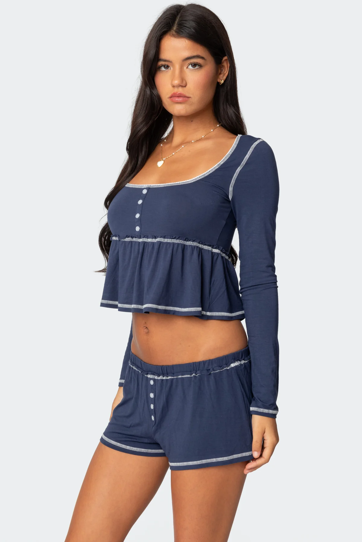Arianne Contrast Babydoll Top - Image 3