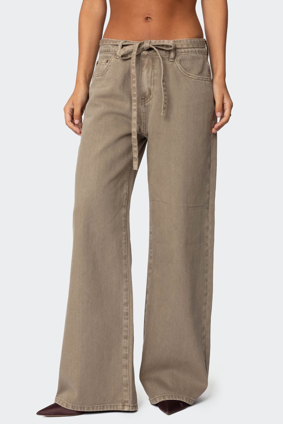 Hudson Tie Belt Low Rise Baggy Jeans - Image 2