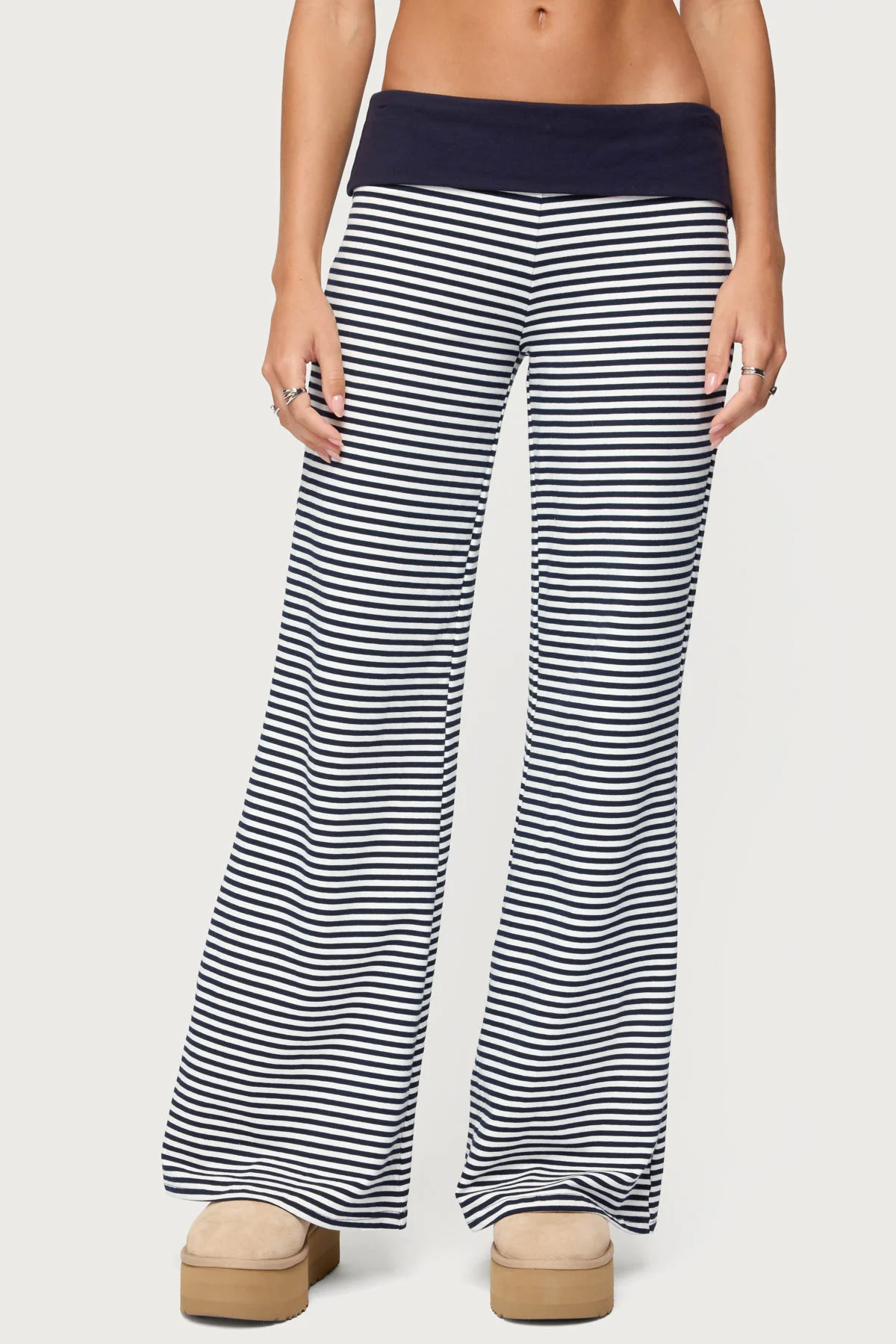 Meggy Striped Foldover Pants - Image 2